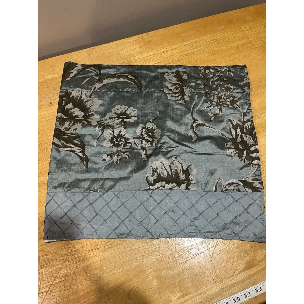 Vtg Chris Madden Floral Valance Blue Shiny Diamond 80x18